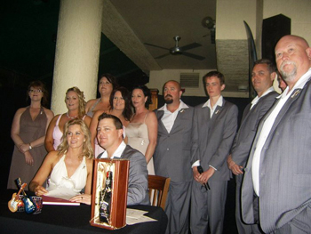 Marry Marilyn Wooden Wedding Box Ceremony for Kat & Brad at the Hard Rock Cafe Surfers Paradise
